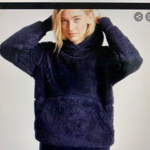 Athleta navy blue sherpa hoodie